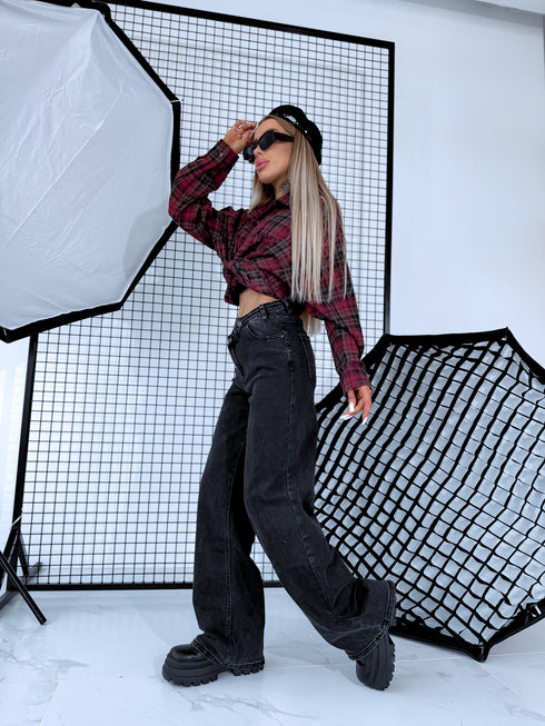 "FLEX JEANS" T6042-5 - Tamsiai pilkos